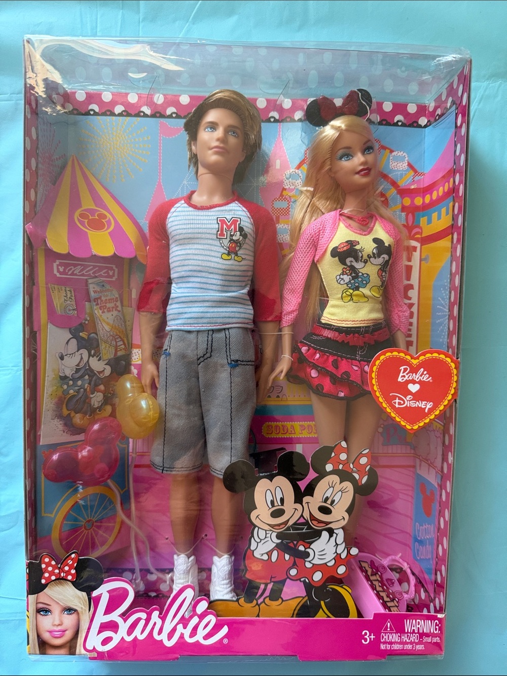 Mattel Barbie & Ken Minnie Mouse Outfit Doll Set - Pink, Red, Yellow